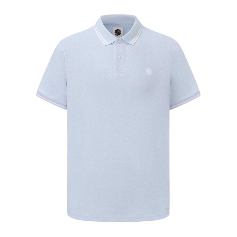 Pretty Green Mens Tipped Polo Shirt / Light Blue